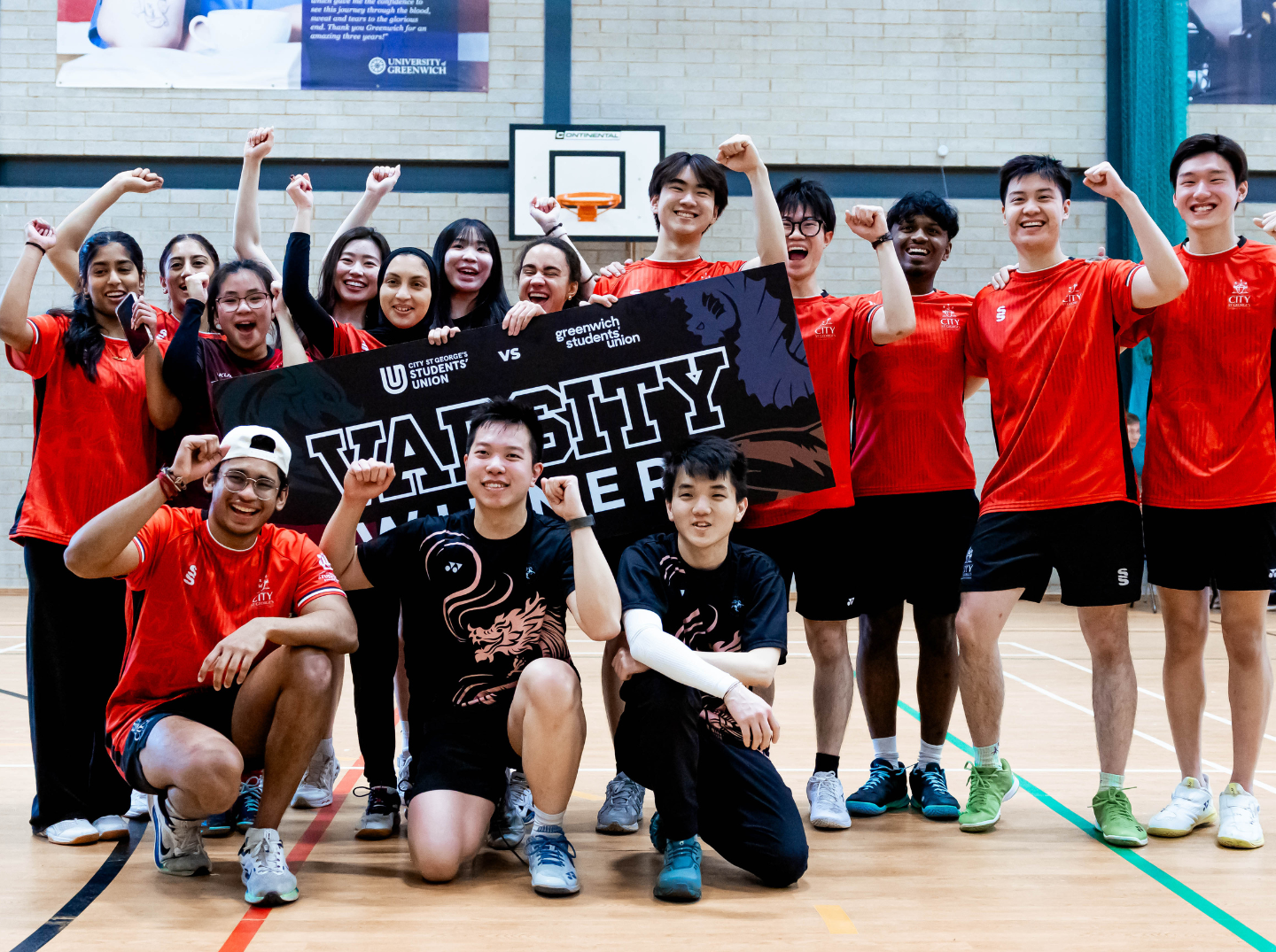 Badminton team celebrating