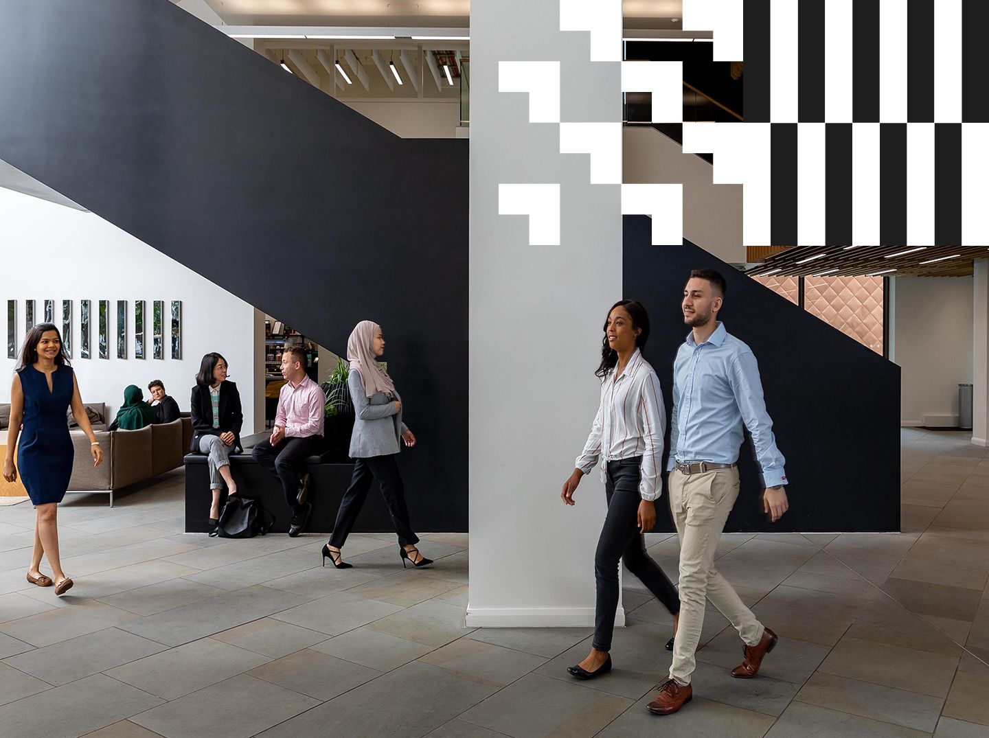 City students walking in the main entrance