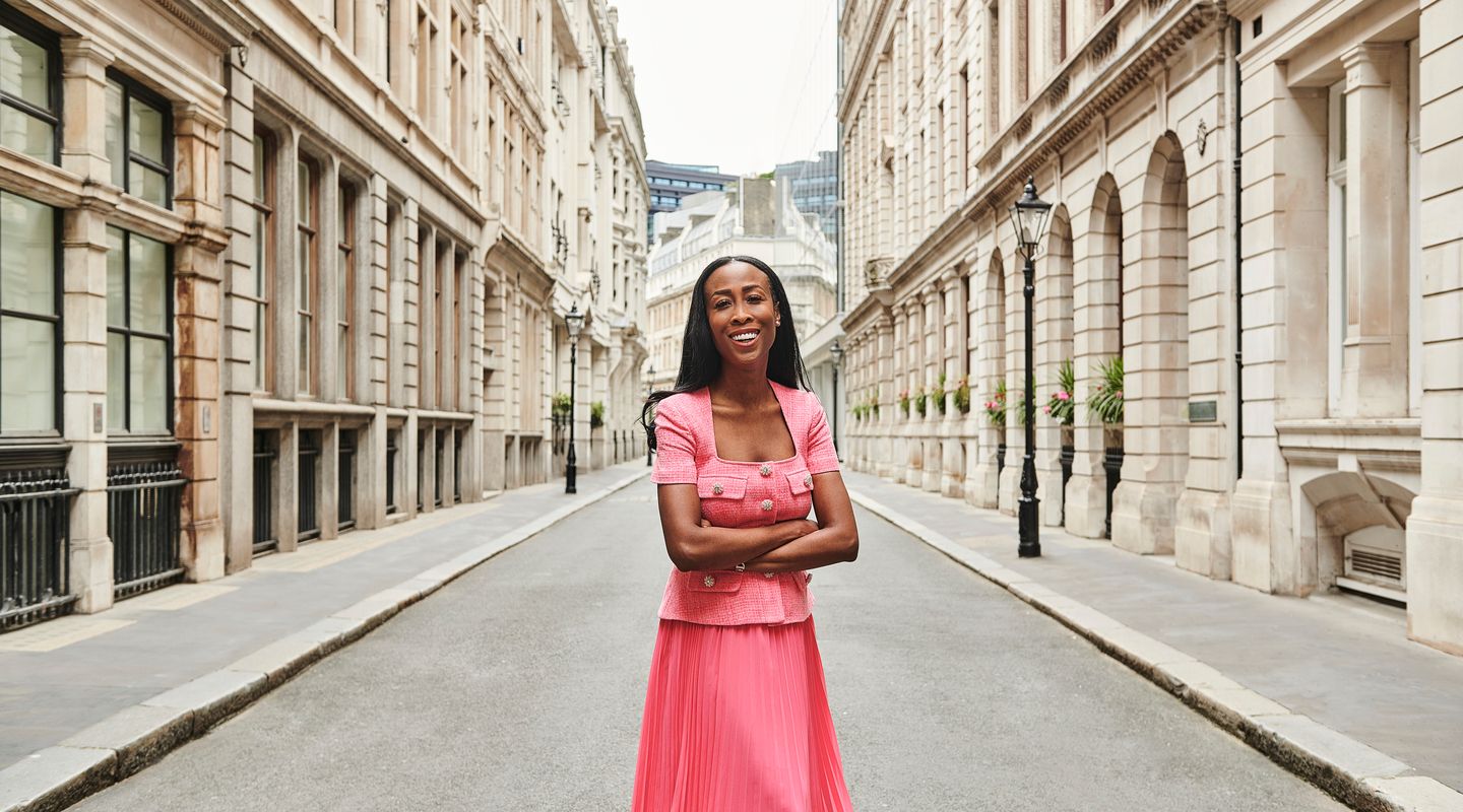 A Bayes alumna in a City of London street