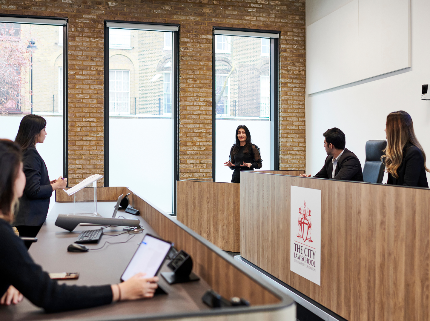 City Law School students taking part in a mock trial 