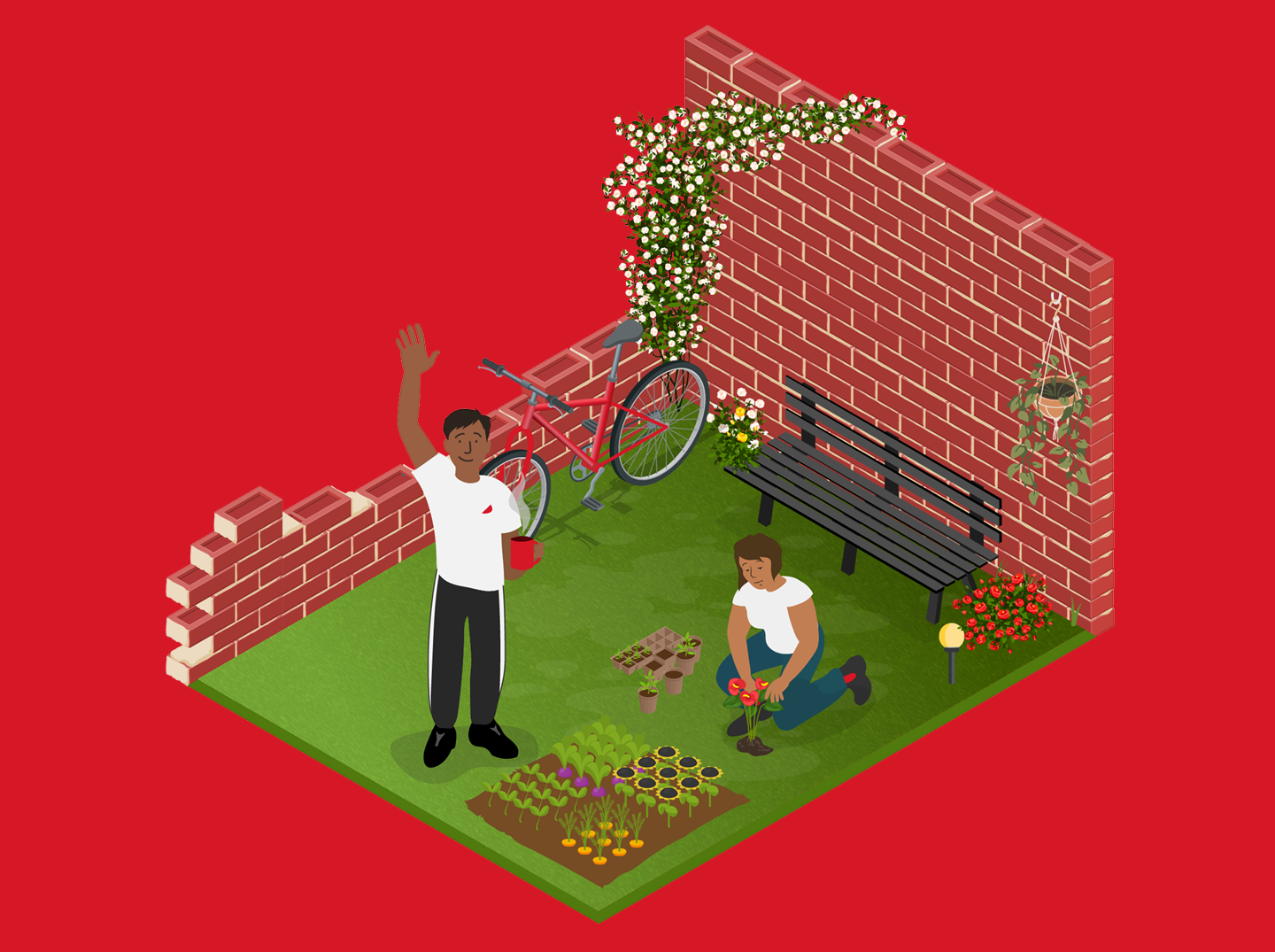 Illustration of City St George's garden 