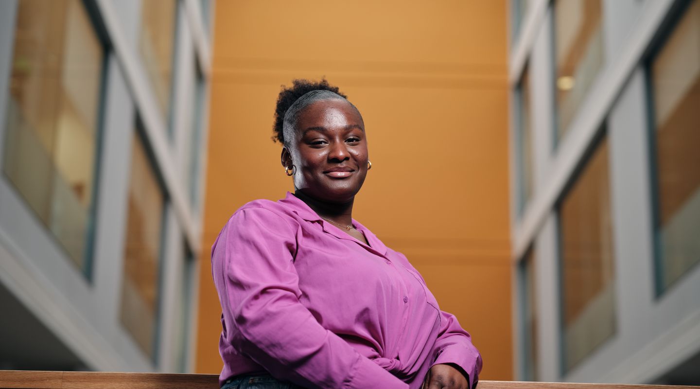 City student smiling at camera