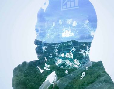 Environmental technology silhouette concept