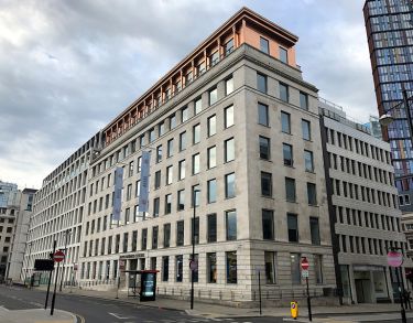 Front and side of Finsbury Square building.