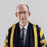 Professor Anthony Finkelstein in formal gown