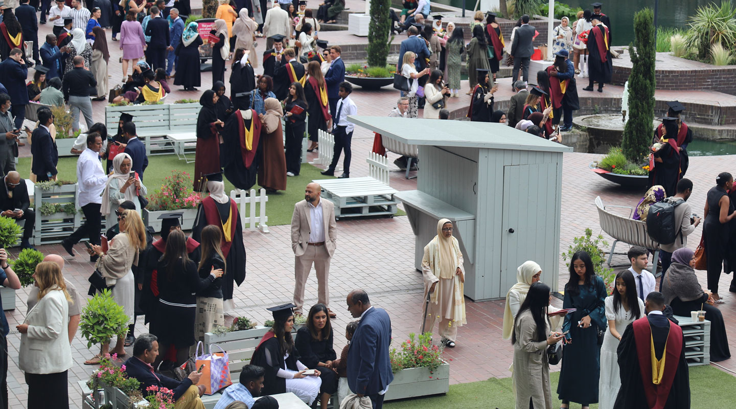 City graduates and guests after the ceremony