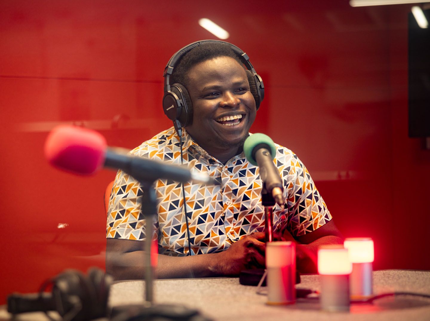 Photo of student in SCC's recording studios