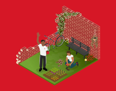 Illustration of City St George's garden 
