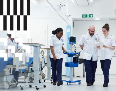 Nurse students in the clinical skills suite