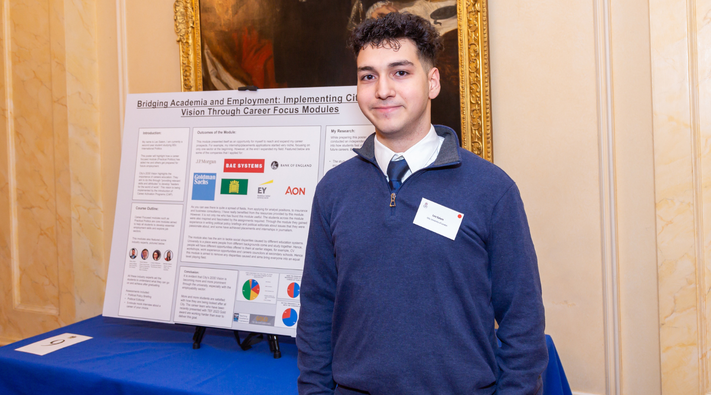 Leo Salem with poster
