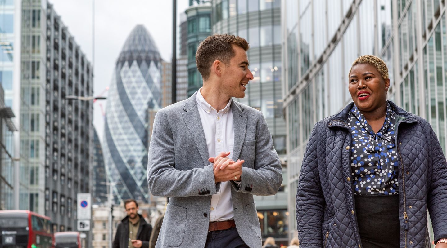 MBA students walking in the City