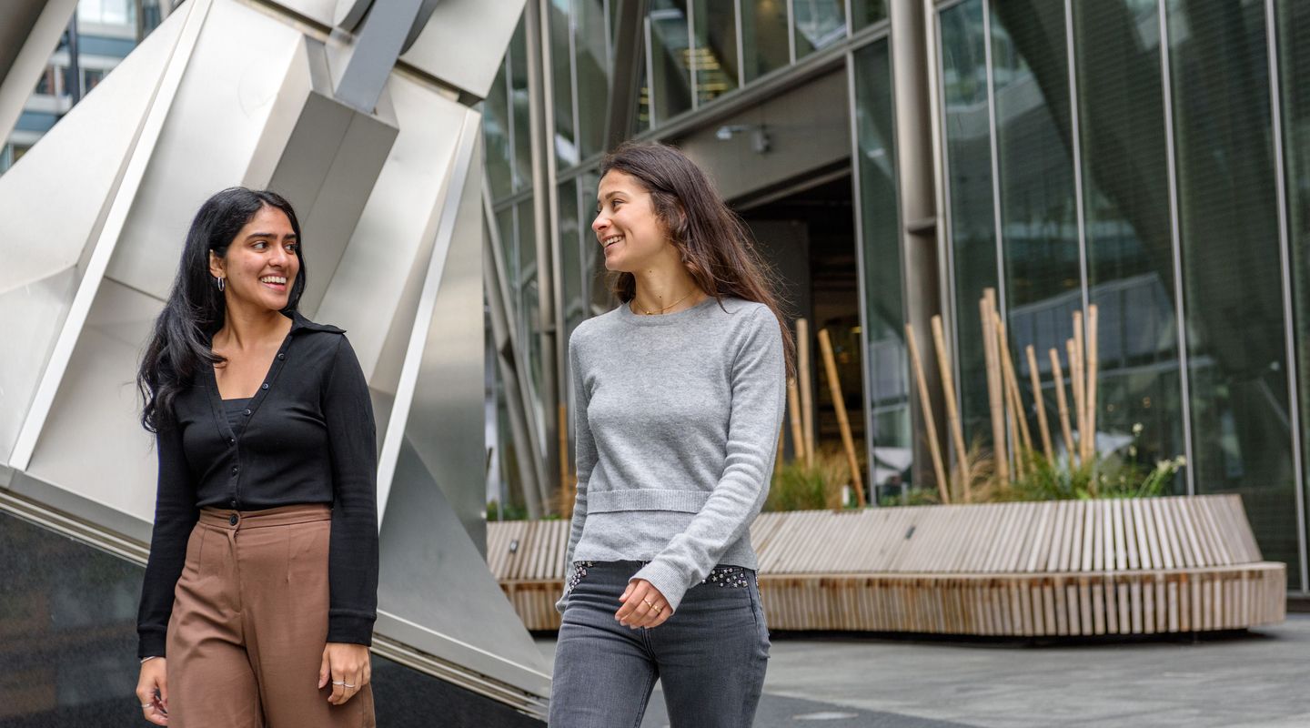 Two students walking