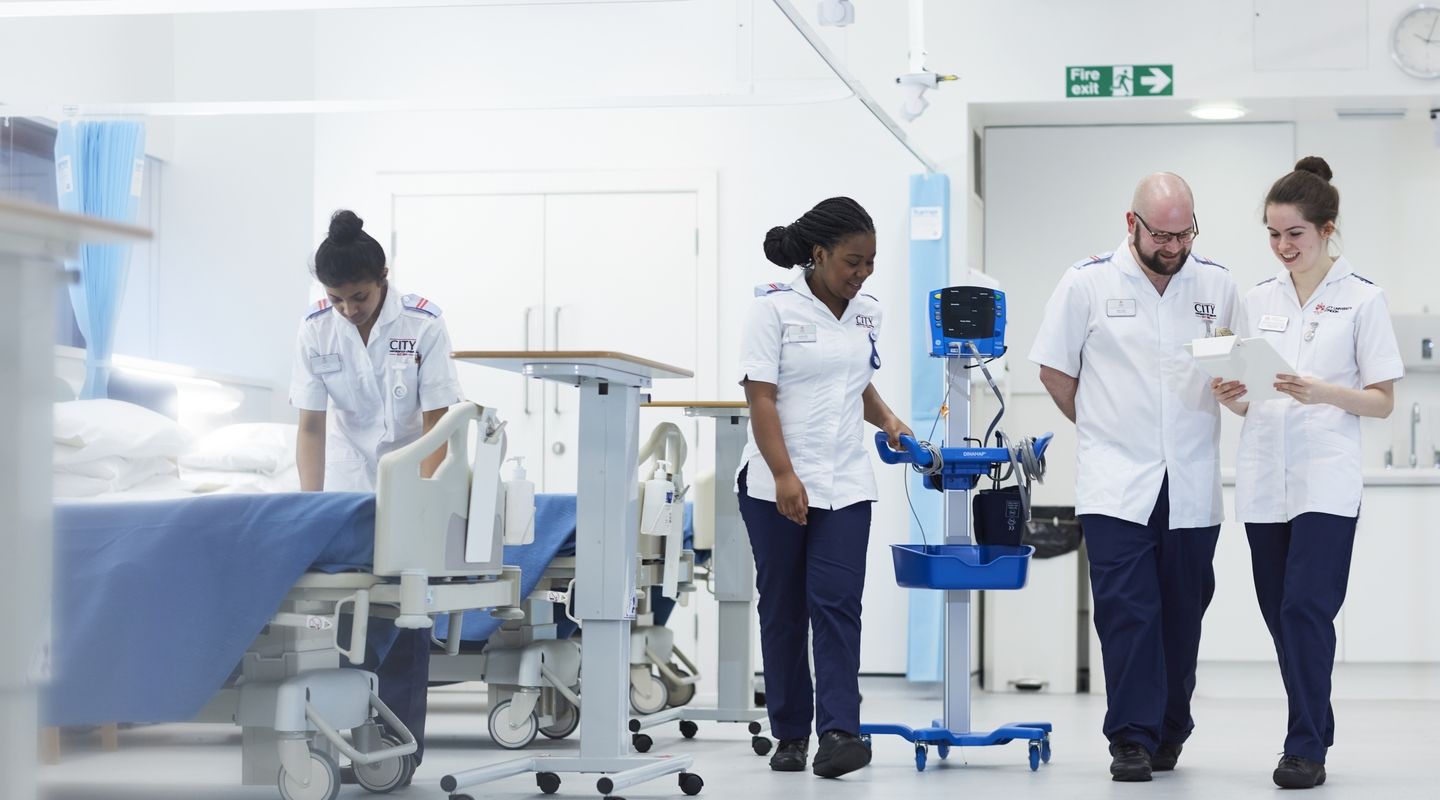 Nurse students in the clinical skills suite